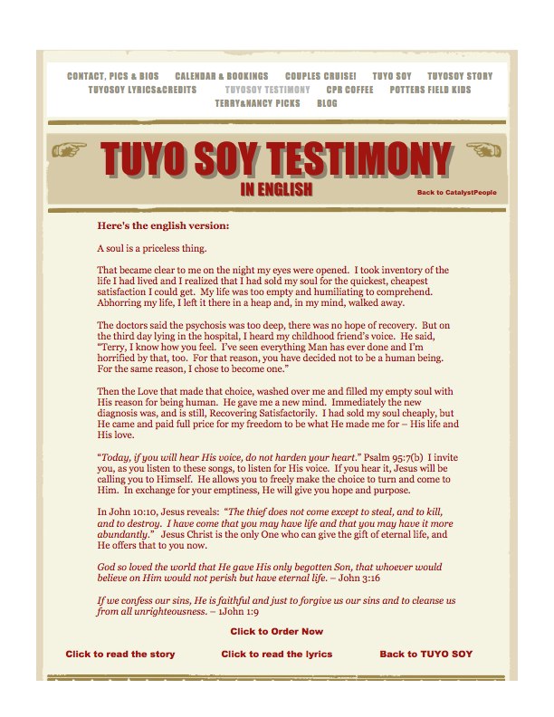TuyoSoy_Testimony